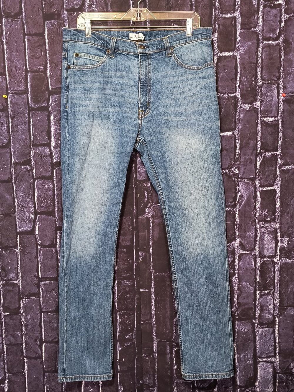 TRUE CRAFT Men's Straight Fit Jeans Light Wash Denim 5-Pocket Size 36X32
